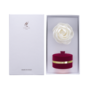 Diffusore con fiore Rosa effetto velluto cofanetto gift Melograno 60 ML