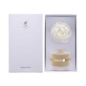 Diffusore con fiore Rosa effetto velluto cofanetto gift Sandalo Nobile 60 ML