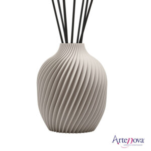 Confezione Regalo diffusore a bastoncino vaso K grigio chiaro + ricarica Latte & Ambra Dolce