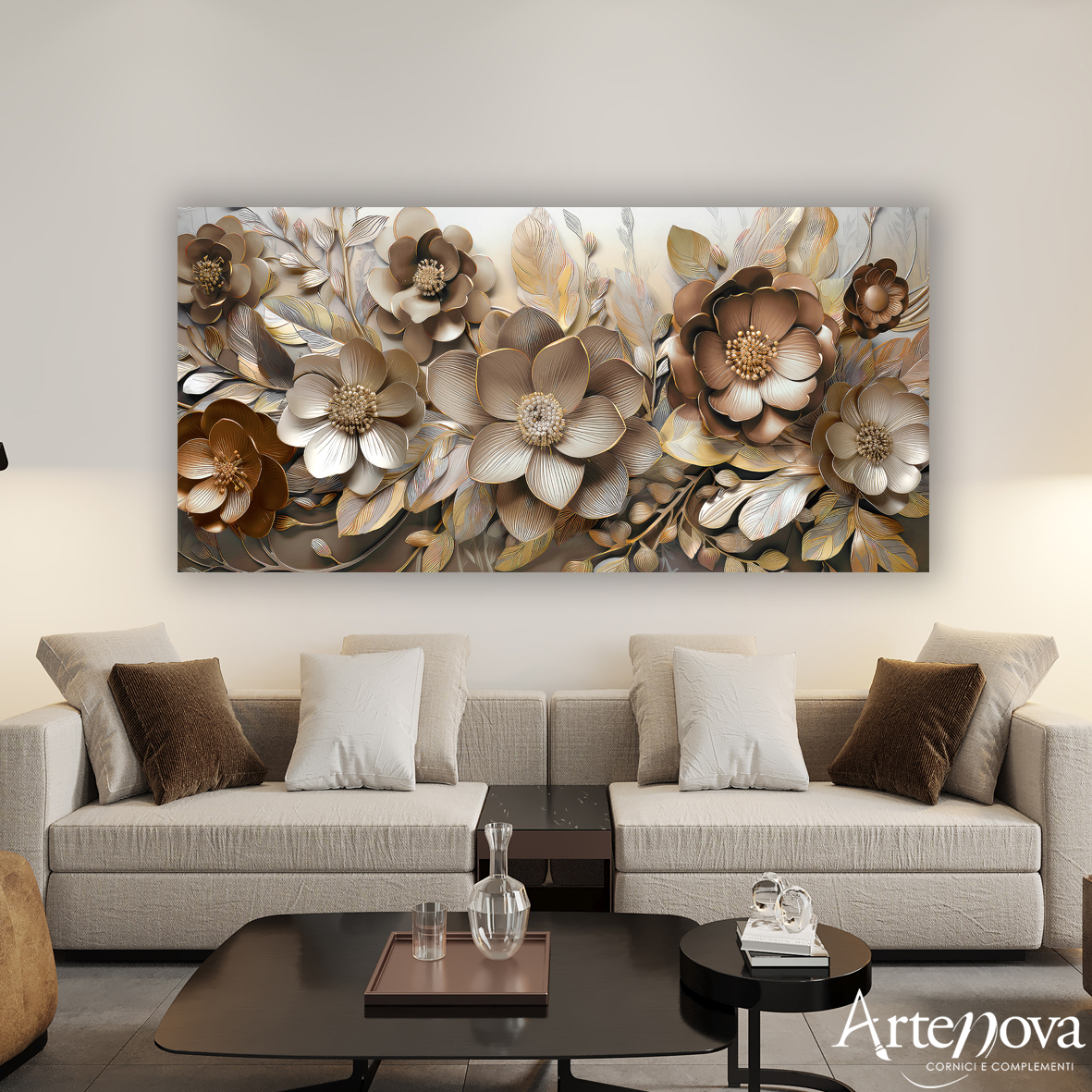 Quadro moderno Floreale Eleganza Brown