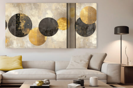 Quadro moderno Astratto Gold Balls 60x120