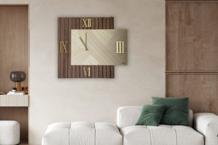 ABITARTE OROLOGIO DA PARETE IN LEGNO CANNETTATO NOCE