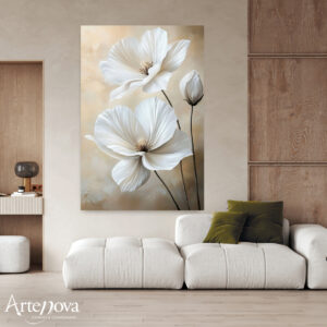 Quadro moderno floreale White Flowers